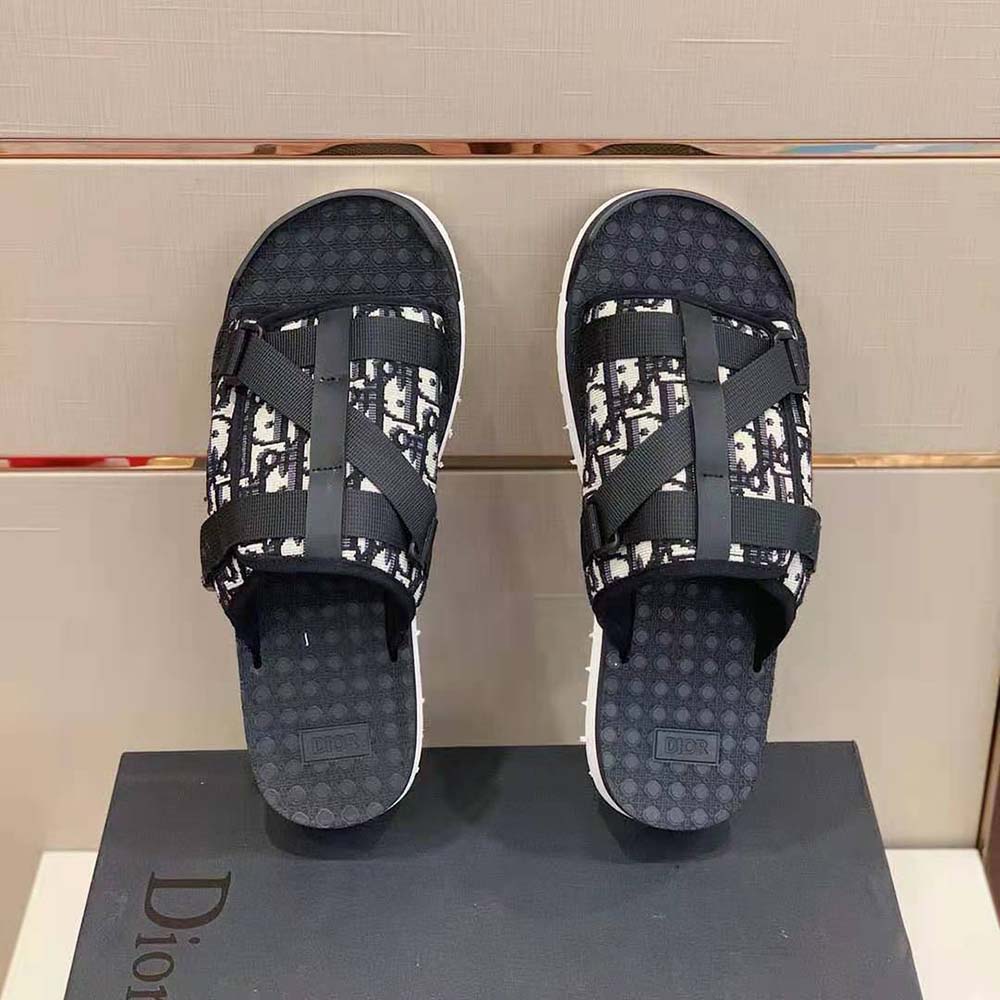 Dior Men Alpha Sandal Beige and Black Dior Oblique Jacquard - image 9