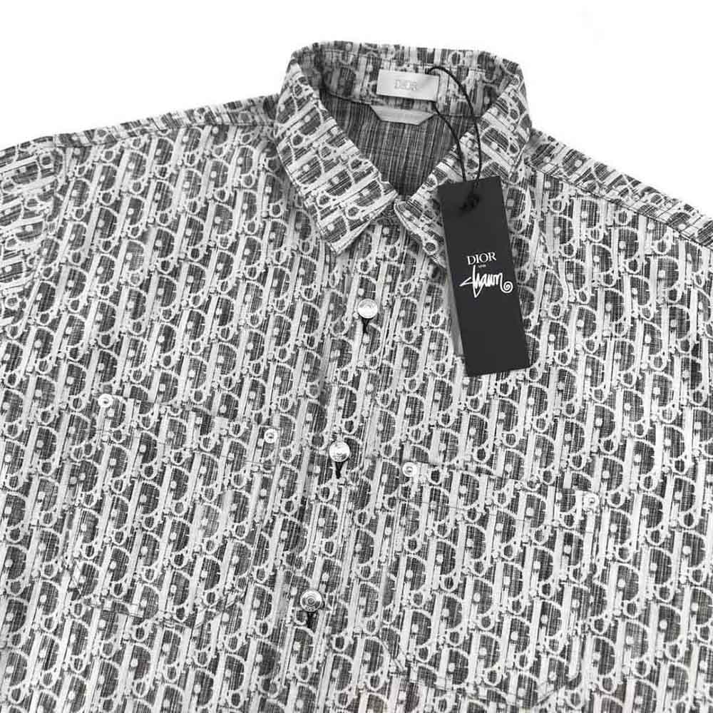 Dior Men Dior Oblique Overshirt Black and White Cotton Denim - image 4