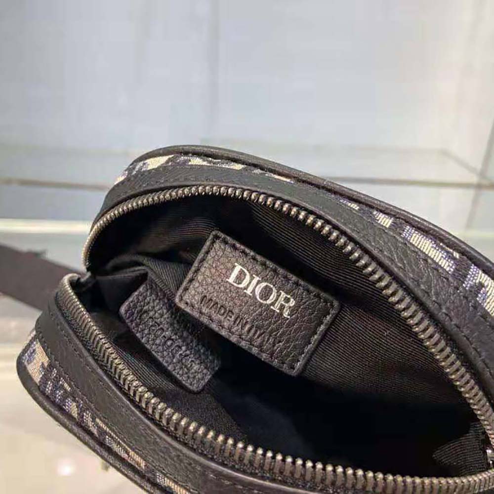 Dior Men Messenger Pouch Beige and Black Dior Oblique Jacquard - image 5