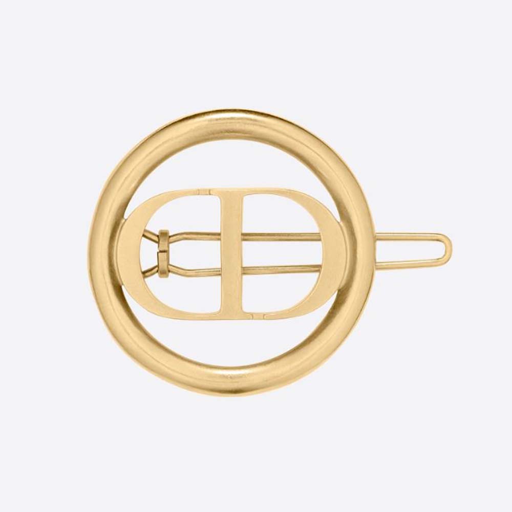 Close-up of Dior Women 30 Montaigne Barrette Gold-Finish Metal clasp detail