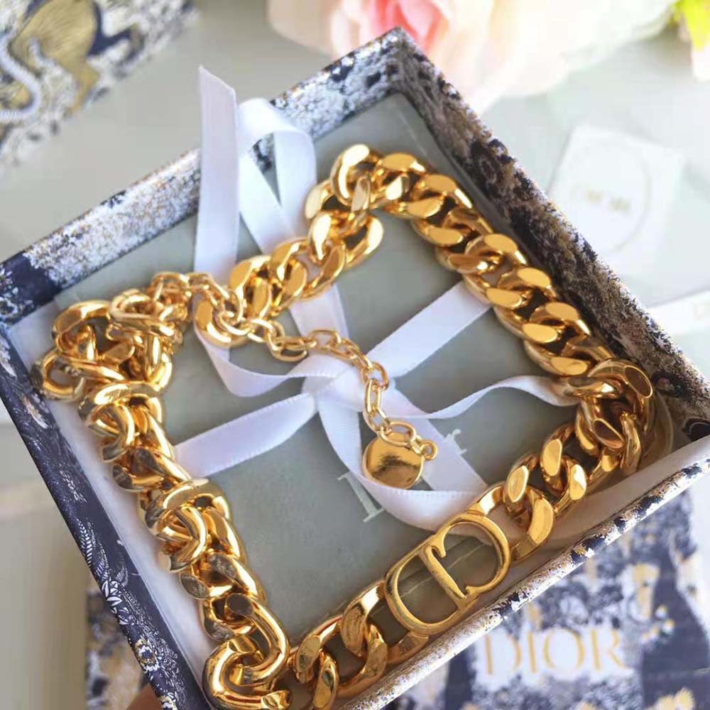 Dior Women 30 Montaigne Choker Antique Gold-Finish Metal - image 5