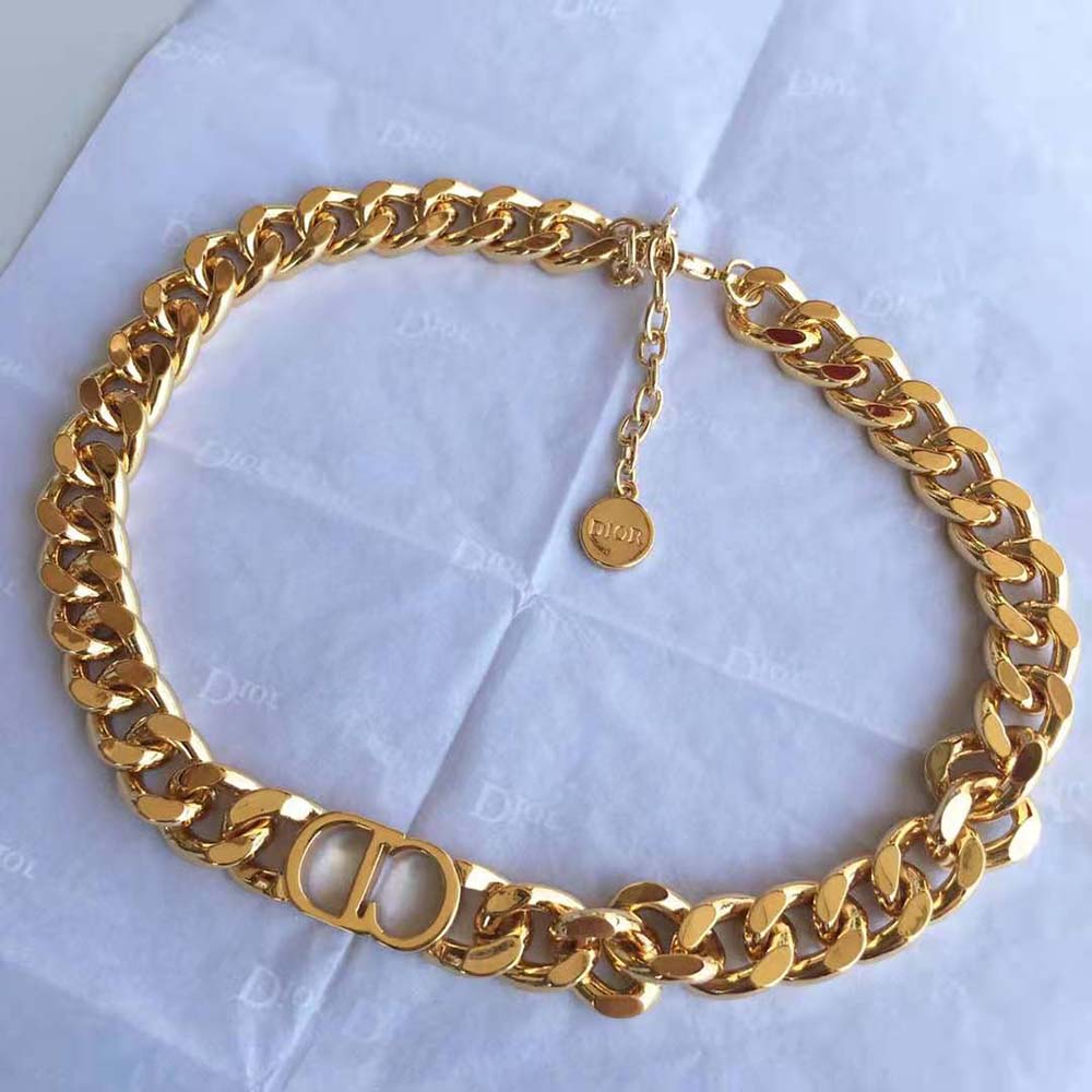 Dior Women 30 Montaigne Choker Antique Gold-Finish Metal - image 4