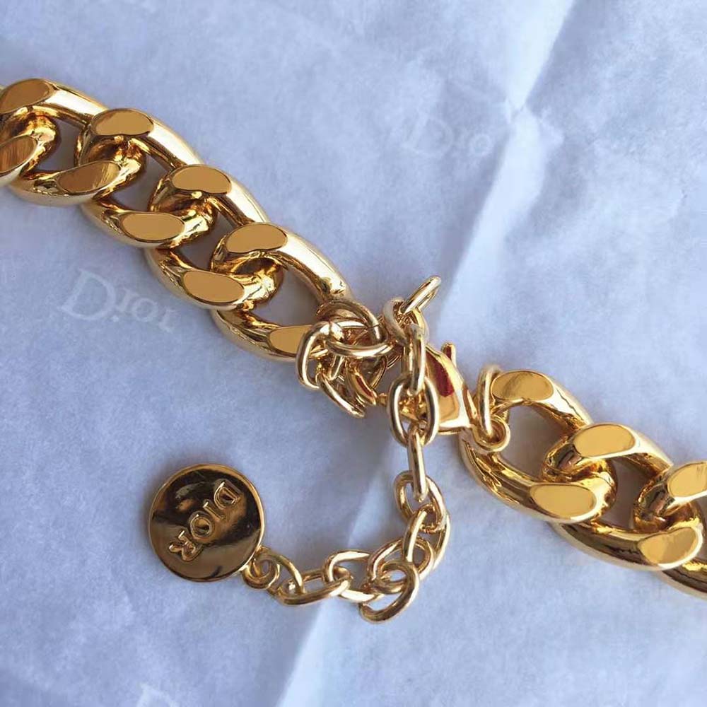 Dior Women 30 Montaigne Choker Antique Gold-Finish Metal - image 7