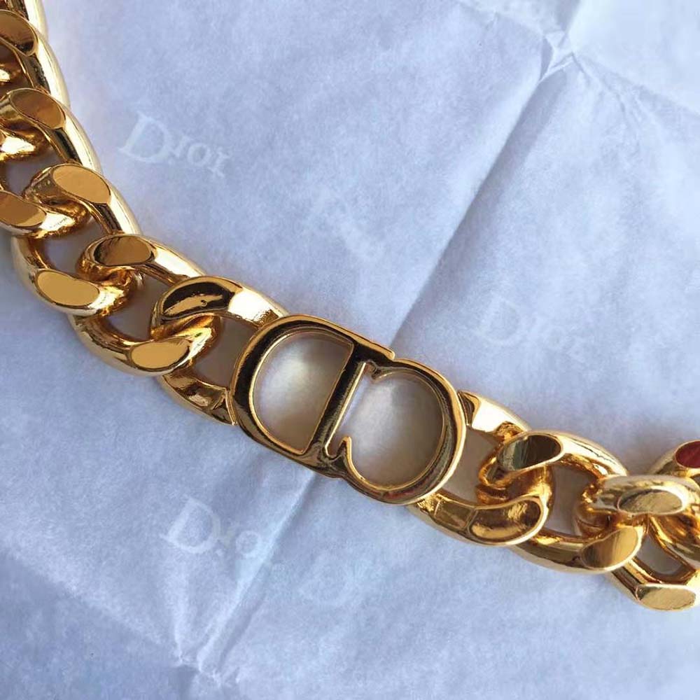 Dior Women 30 Montaigne Choker Antique Gold-Finish Metal - image 6