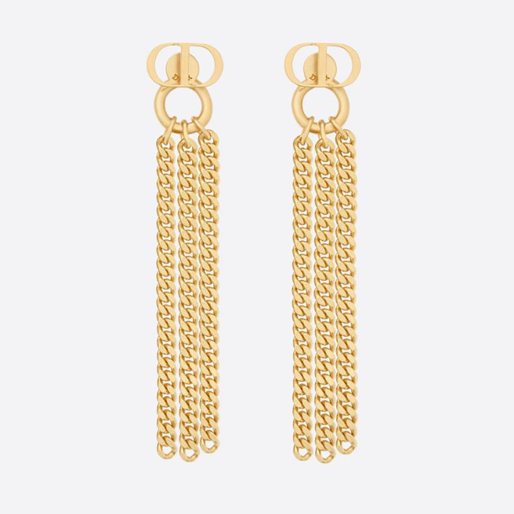 Front view of Dior Women 30 Montaigne Earrings Gold-Finish Metal