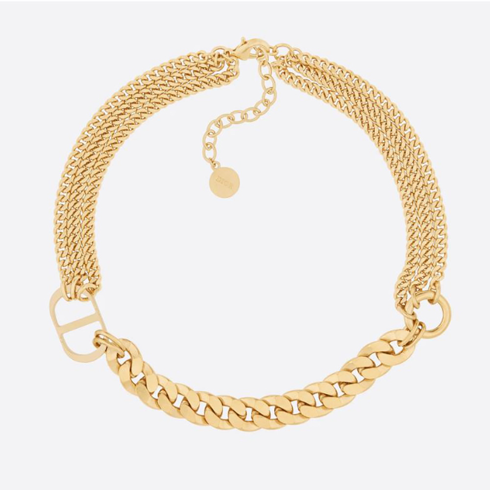 Front close-up of Dior Women 30 Montaigne Necklace gold pendant