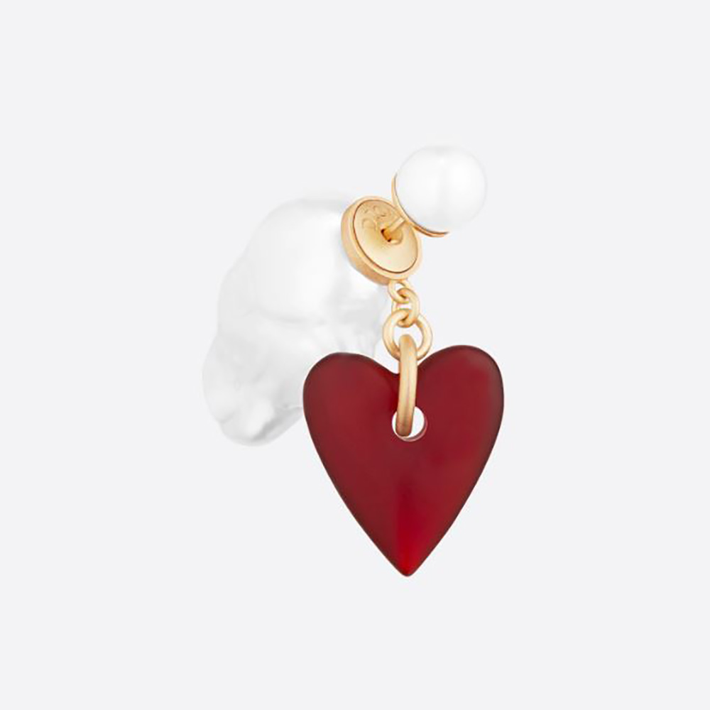 Front view of Dior Women Clair D Lune Brooch White Resin Pearls