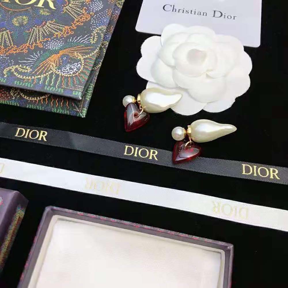 Close-up detail of white crystals on Dior Women Clair D Lune Brooch