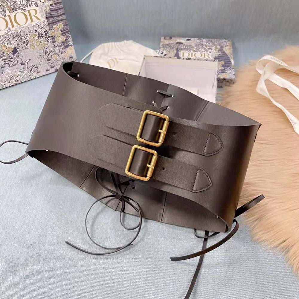 Dior Women D-Lace Corset Belt Black Smooth Calfskin 26 CM - image 4