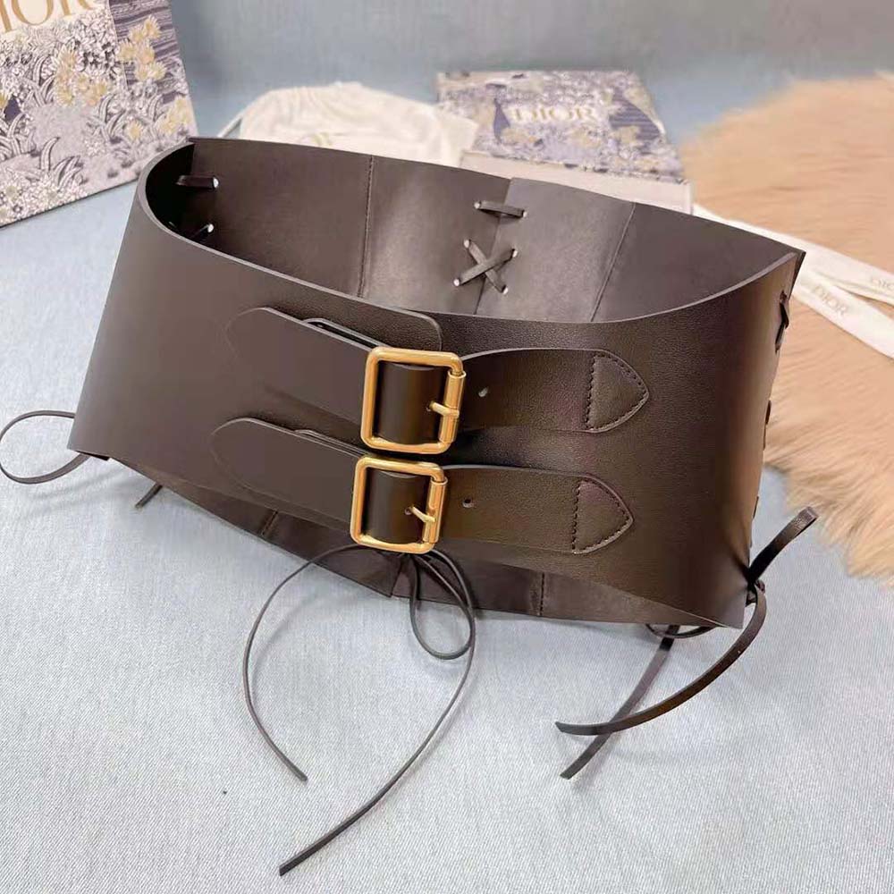 Dior Women D-Lace Corset Belt Black Smooth Calfskin 26 CM - image 5