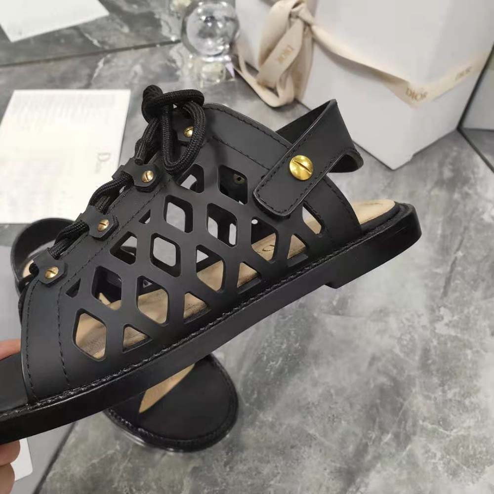 Dior Women D-Trap Sandal Black Matte Calfskin - image 7