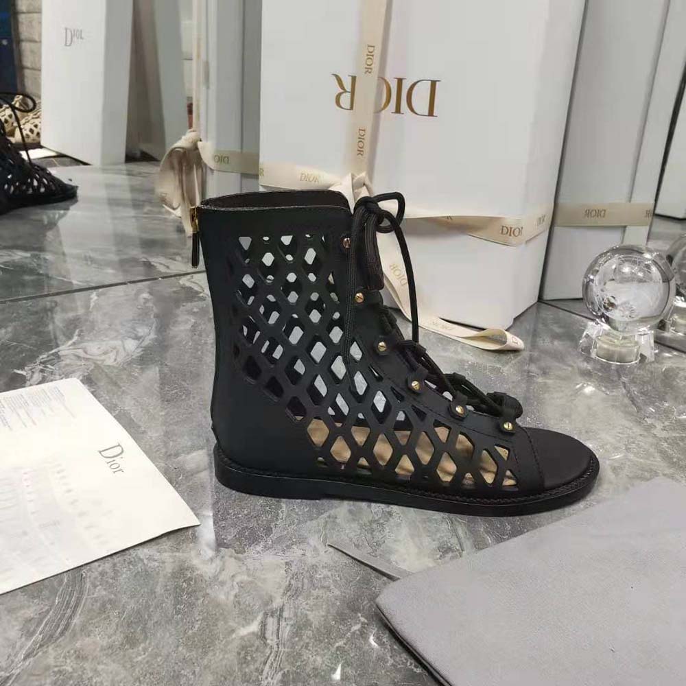 Dior Women D-Trap Sandal Black Matte Calfskin in 3cm Heel - image 7
