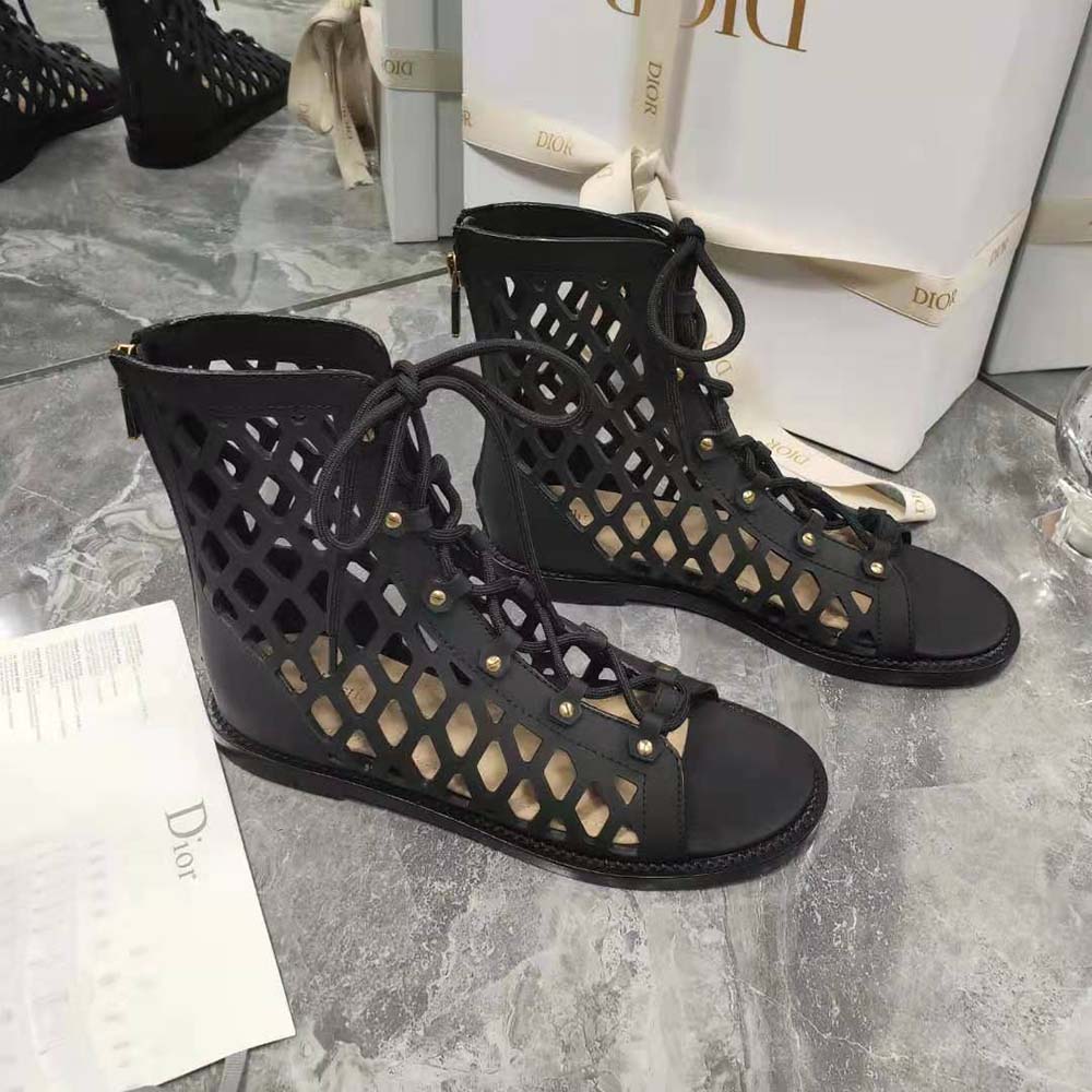 Dior Women D-Trap Sandal Black Matte Calfskin in 3cm Heel - image 4