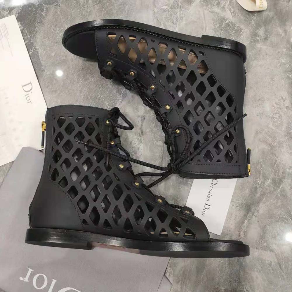 Dior Women D-Trap Sandal Black Matte Calfskin in 3cm Heel - image 6