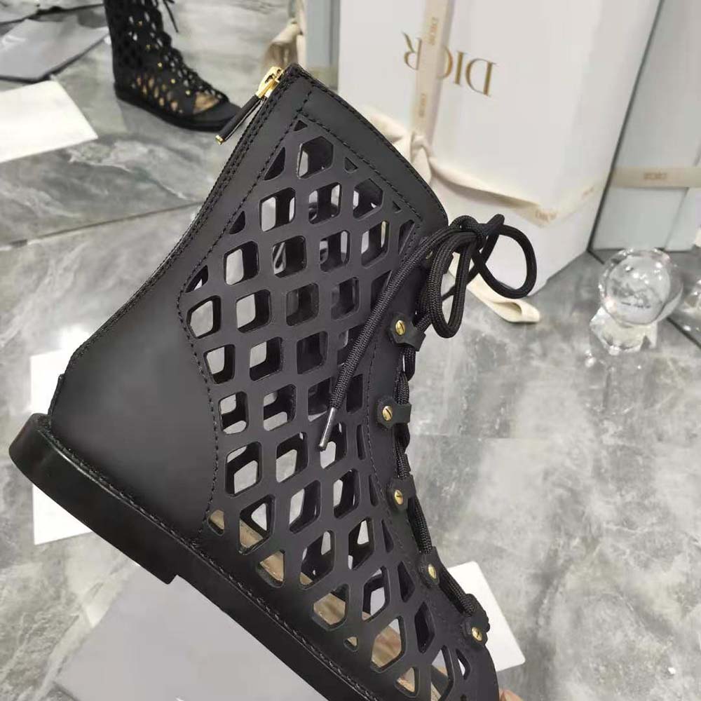 Dior Women D-Trap Sandal Black Matte Calfskin in 3cm Heel - image 9