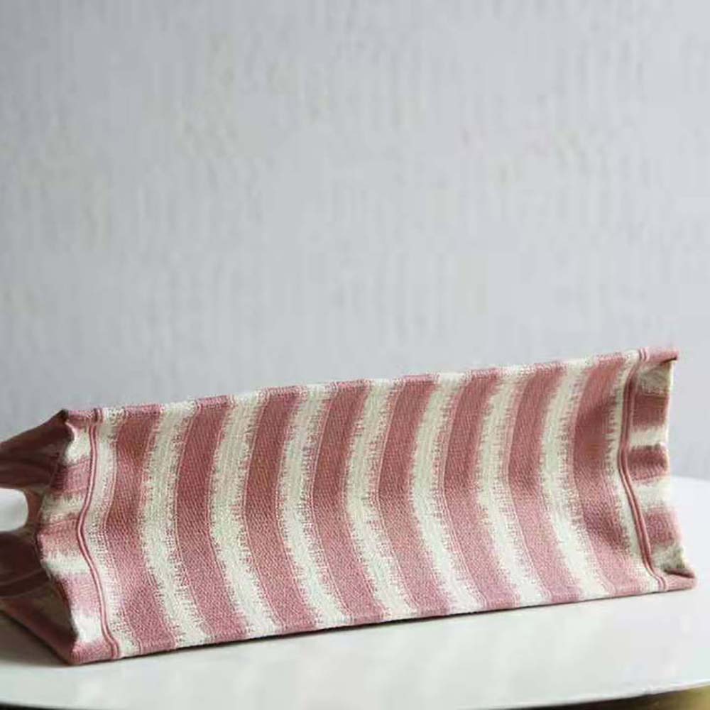 Dior Women Dior Book Tote Pink D-Stripes Embroidery - image 4