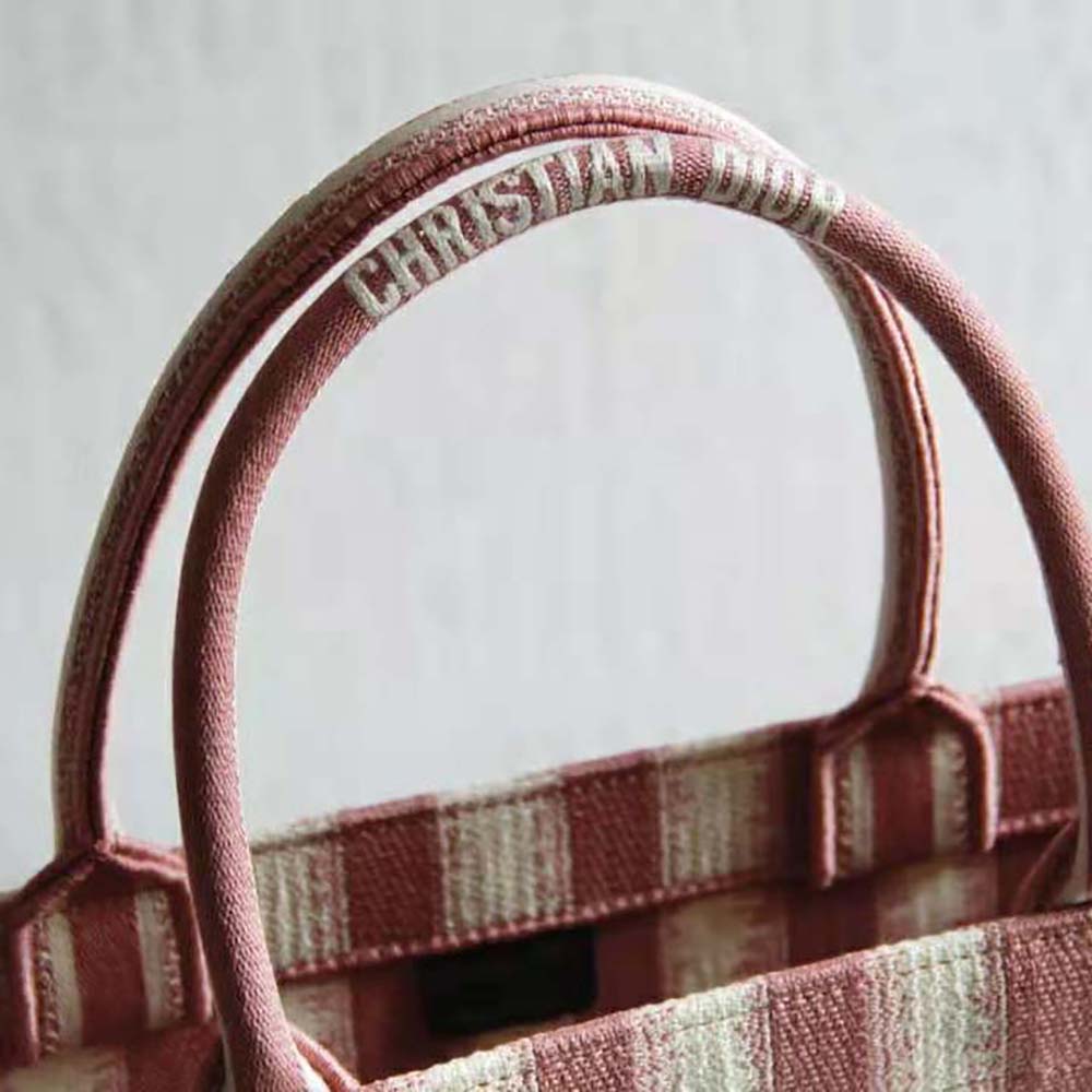Dior Women Dior Book Tote Pink D-Stripes Embroidery - image 5