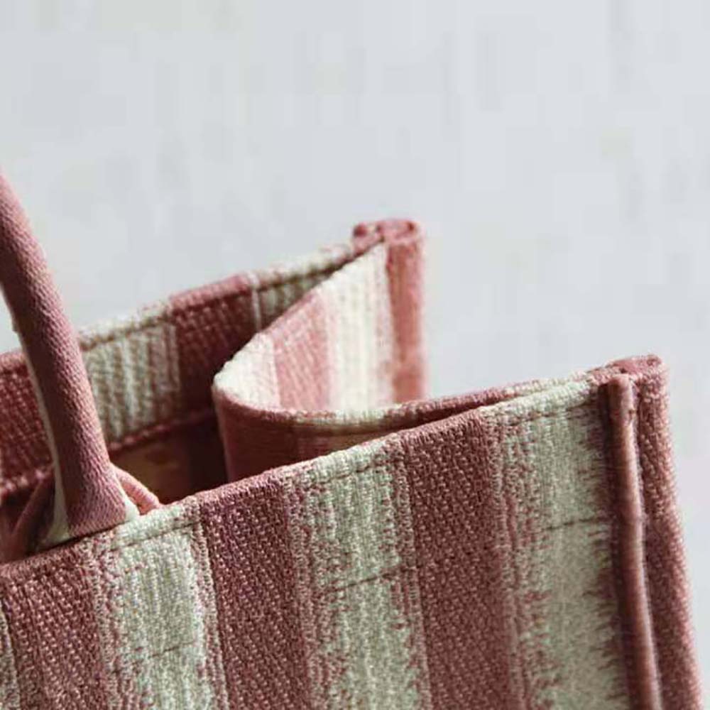Dior Women Dior Book Tote Pink D-Stripes Embroidery - image 9