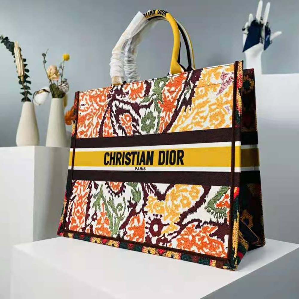 Dior Women Dior Book Tote Yellow Multicolor Dior Paisley Embroidery - image 4