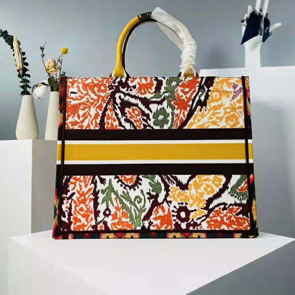 Dior Women Dior Book Tote Yellow Multicolor Dior Paisley Embroidery - image 5