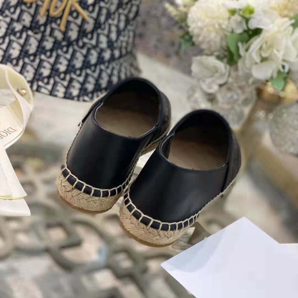 Dior Women Dior Granville Espadrille Black Embossed Lambskin - image 6