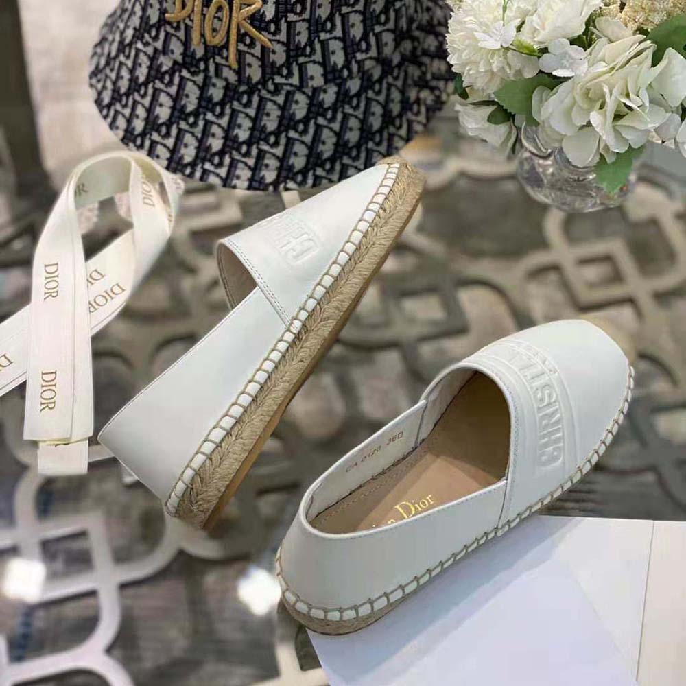 Dior Women Dior Granville Espadrille White Embossed Lambskin - image 4