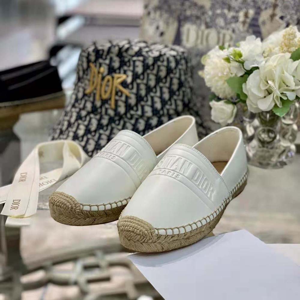 Dior Women Dior Granville Espadrille White Embossed Lambskin - image 5