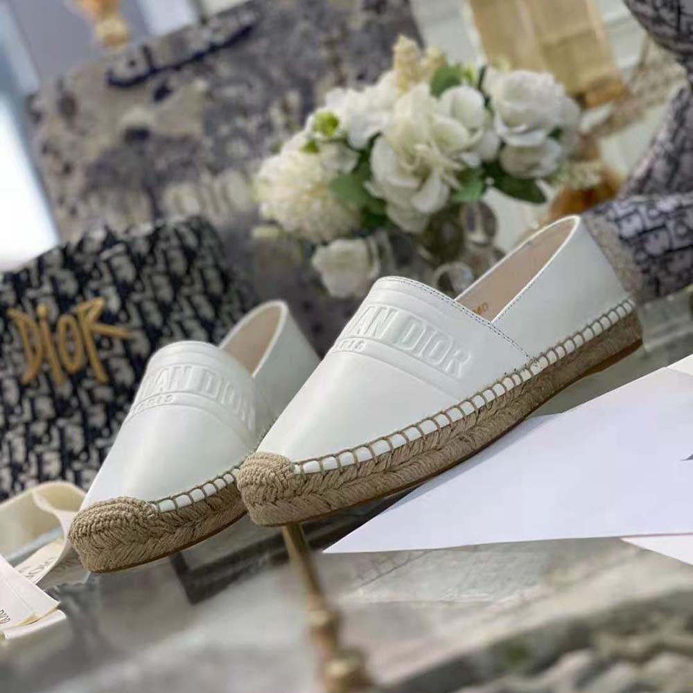 Dior Women Dior Granville Espadrille White Embossed Lambskin - image 7