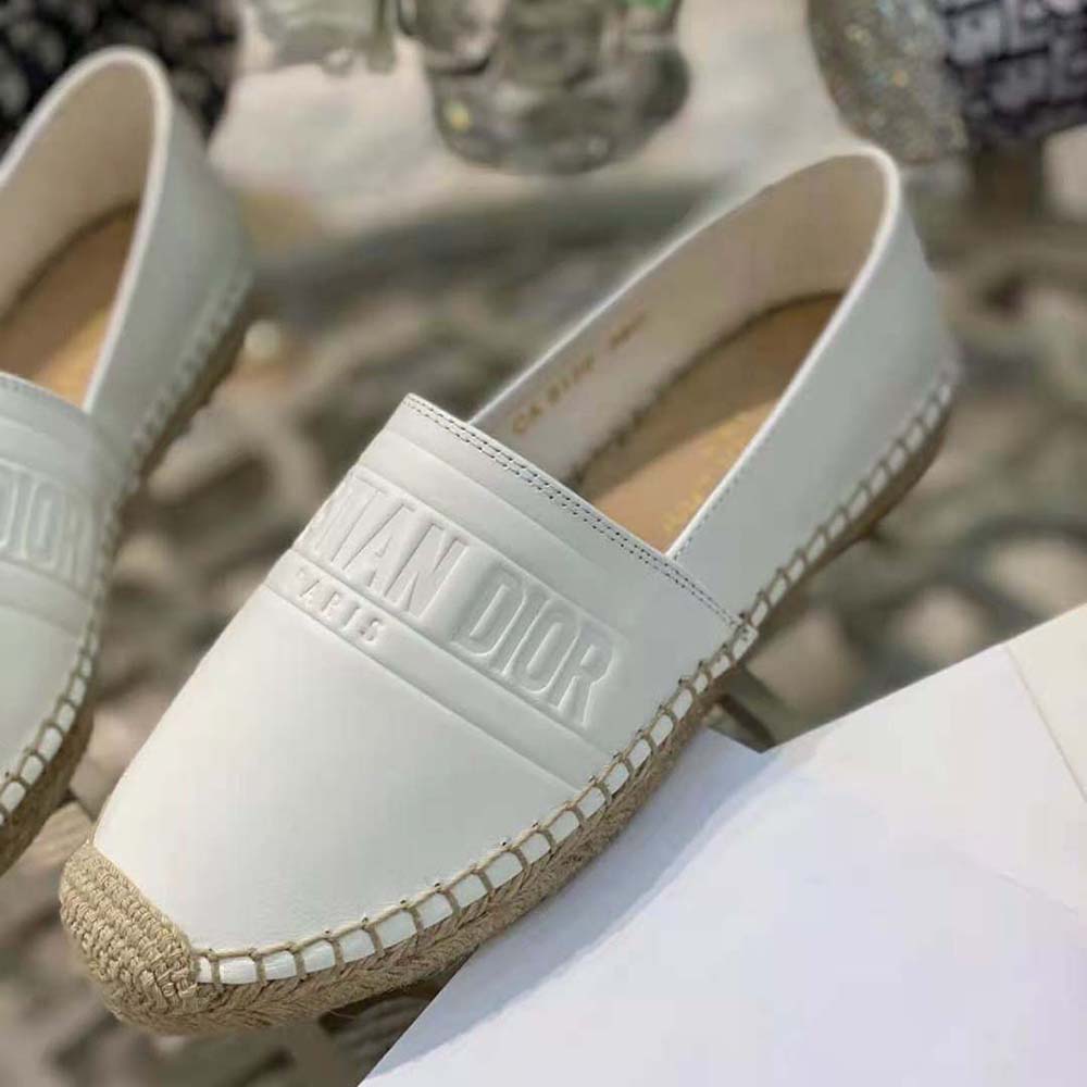 Dior Women Dior Granville Espadrille White Embossed Lambskin - image 10