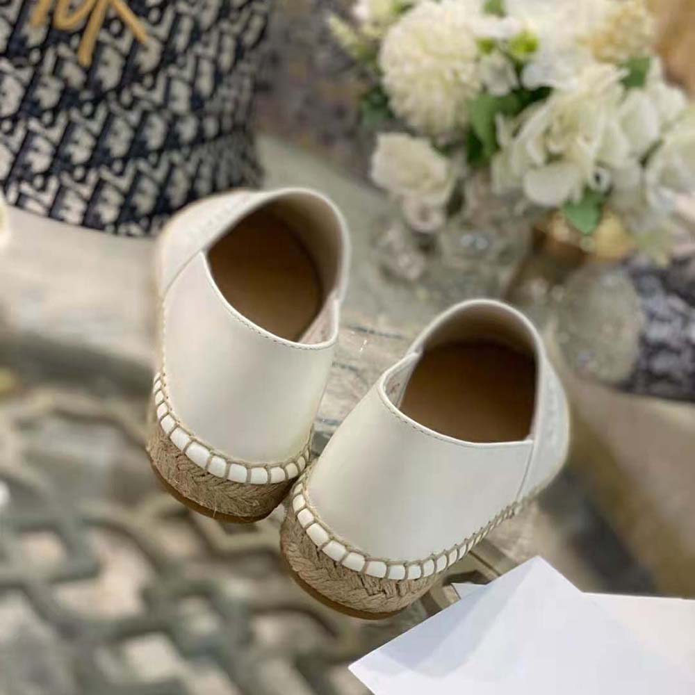 Dior Women Dior Granville Espadrille White Embossed Lambskin - image 9