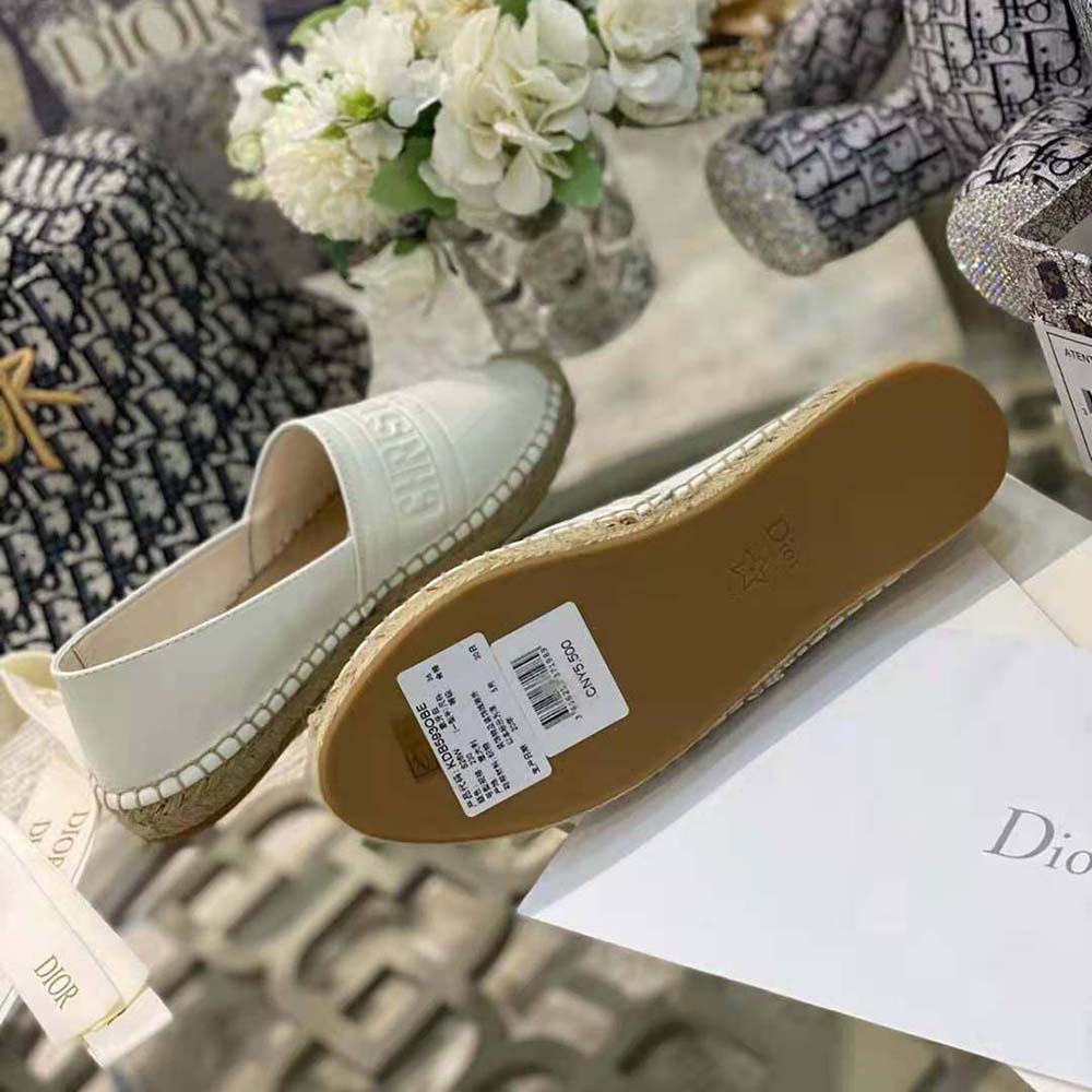 Dior Women Dior Granville Espadrille White Embossed Lambskin - image 8