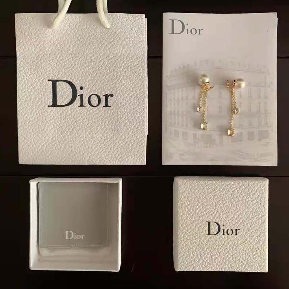 Dior Women Dior Tribales Earrings White Resin Pearls and White Crystals - image 6