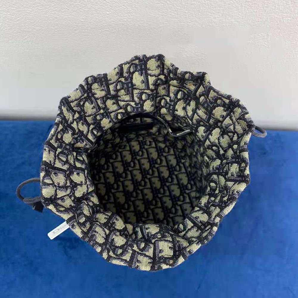 Dior Women Dior Wicker Bucket Bag Blue Dior Oblique Jacquard and Natural Wicker - image 6