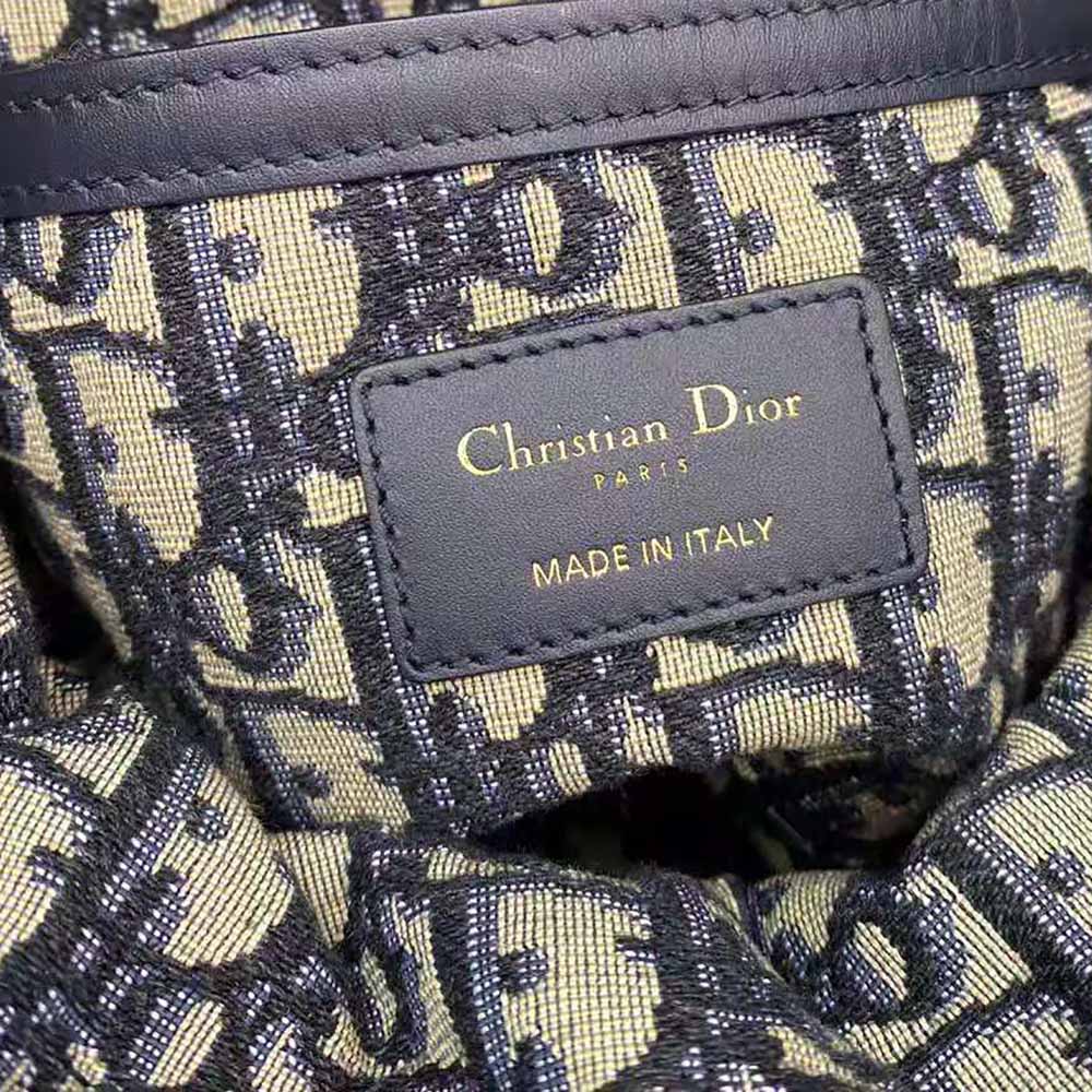 Dior Women Dior Wicker Bucket Bag Blue Dior Oblique Jacquard and Natural Wicker - image 7