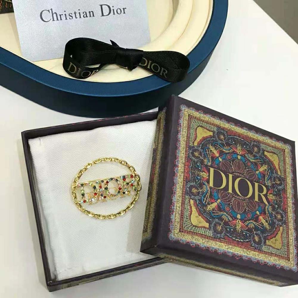 Side angle showing the pin closure on Dior Women Diorevolution Brooch