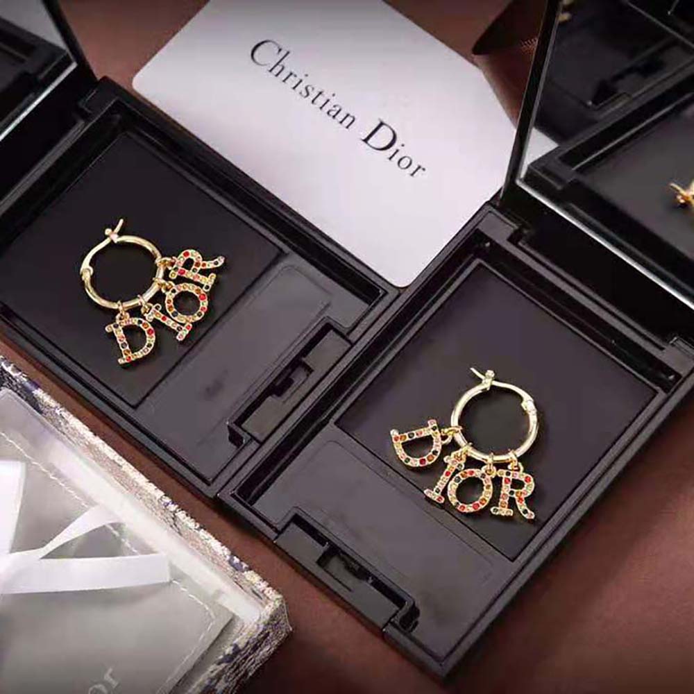 Dior Women Dio(r)evolution Earrings Gold-Finish Metal and Multicolor Crystals - image 4