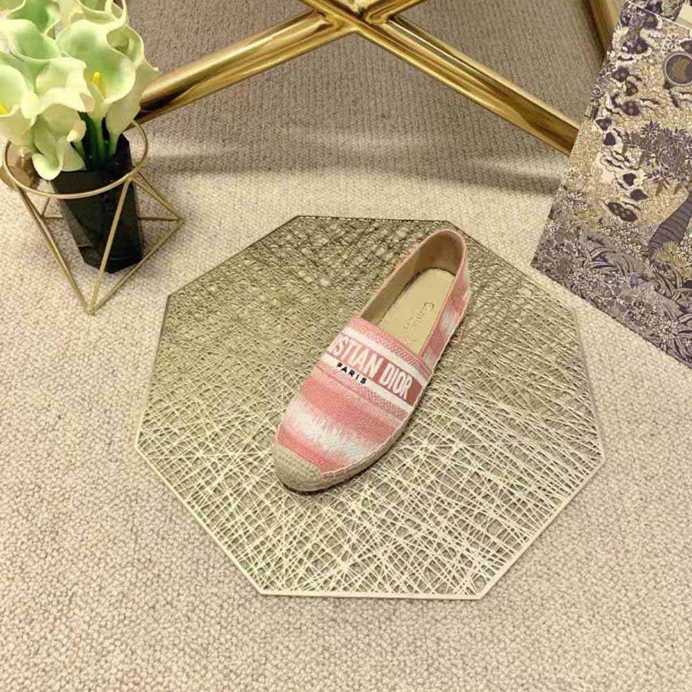 Dior Women Granville Eespadrille Dark Nude D-Stripes Embroidered Cotton - image 7