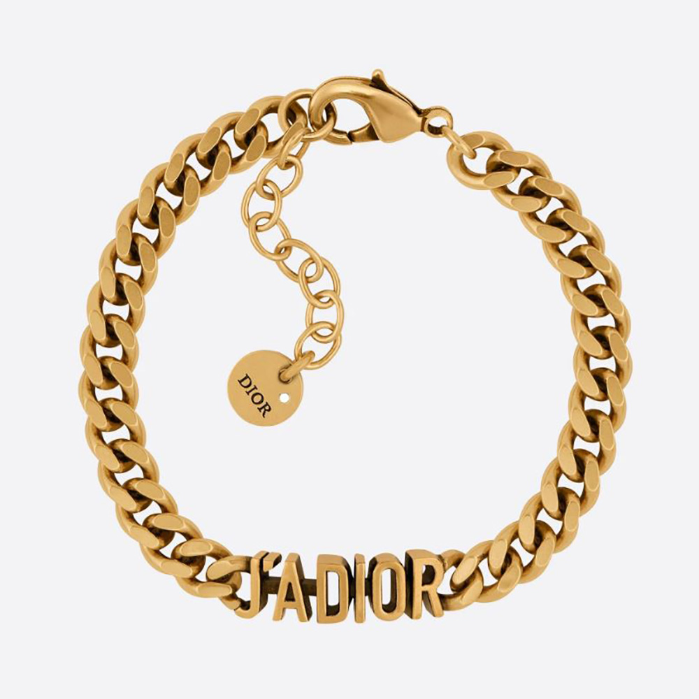 Close-up of Dior Women J Adior Bracelet Antique Gold-Finish Metal clasp detail