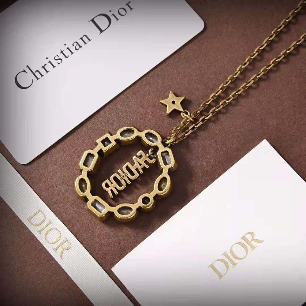 Dior Women J’Adior Necklace Antique Gold-Finish Metal and Multicolor Crystals - image 7