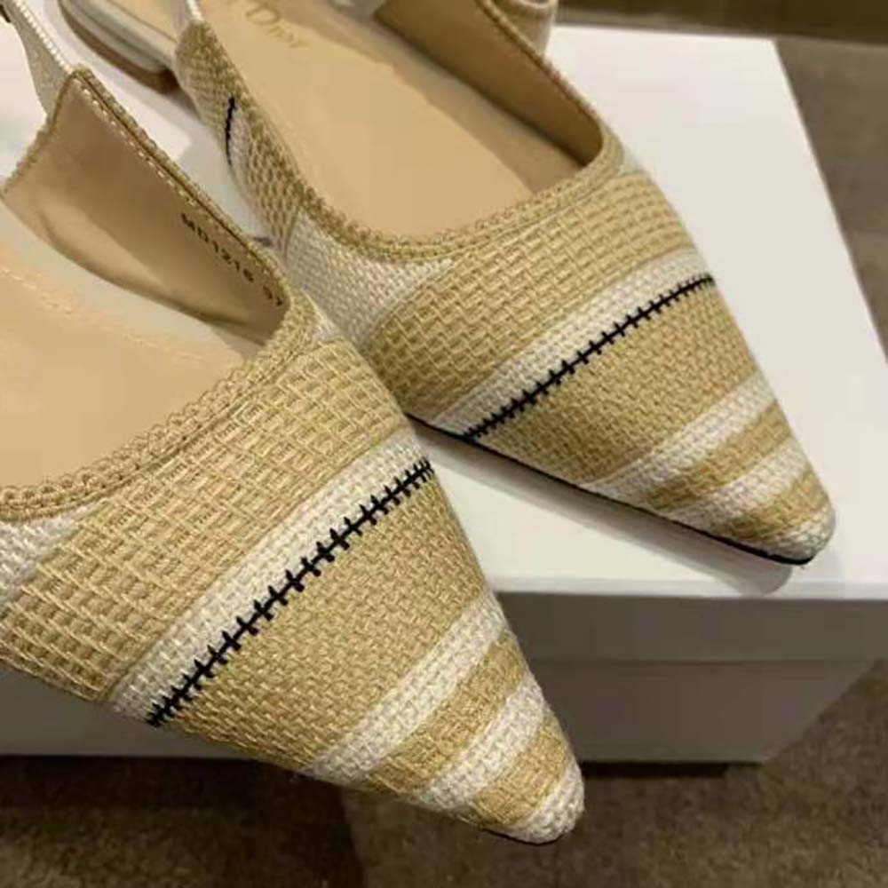 Dior Women J’adior Ballerina Flat Beige Embroidered Cotton - image 8