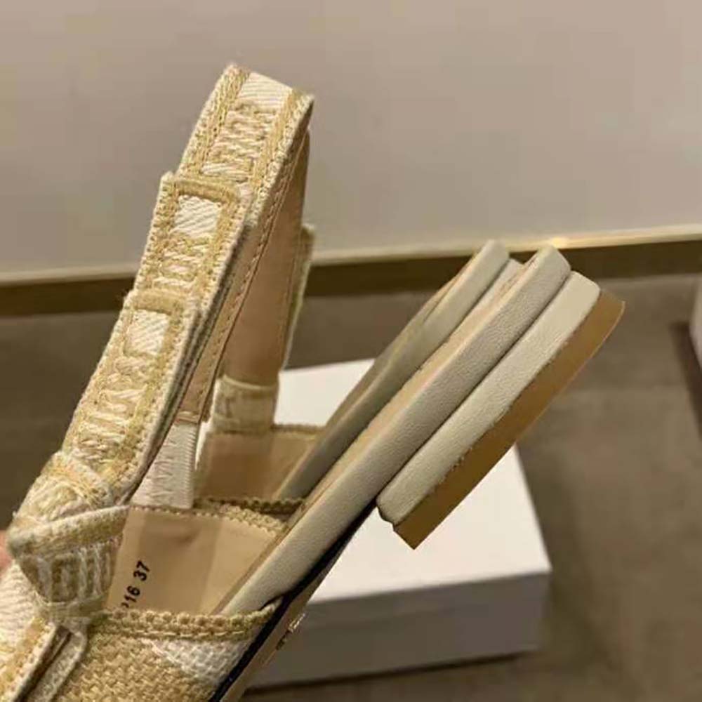 Dior Women J’adior Ballerina Flat Beige Embroidered Cotton - image 9