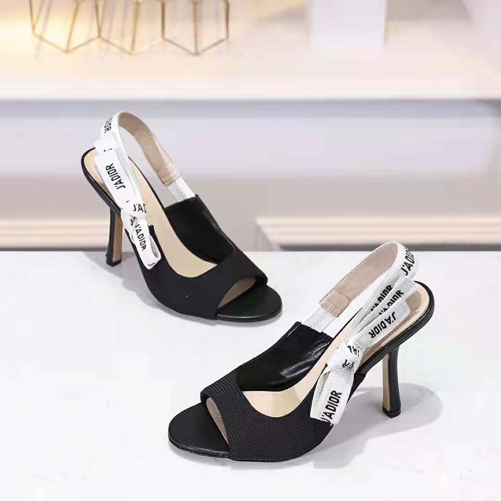 Dior Women J’adior Heeled Sandal Black Technical Fabric in 8.5cm Heel - image 6