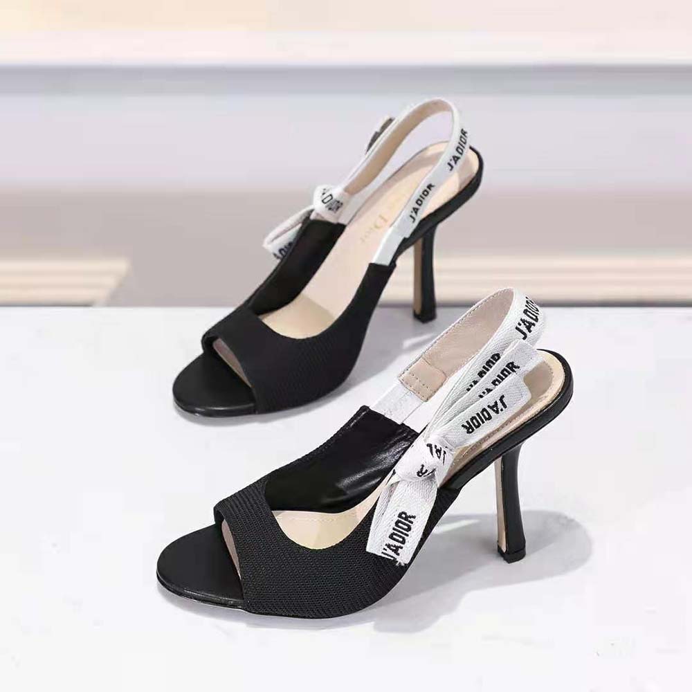 Dior Women J’adior Heeled Sandal Black Technical Fabric in 8.5cm Heel - image 4