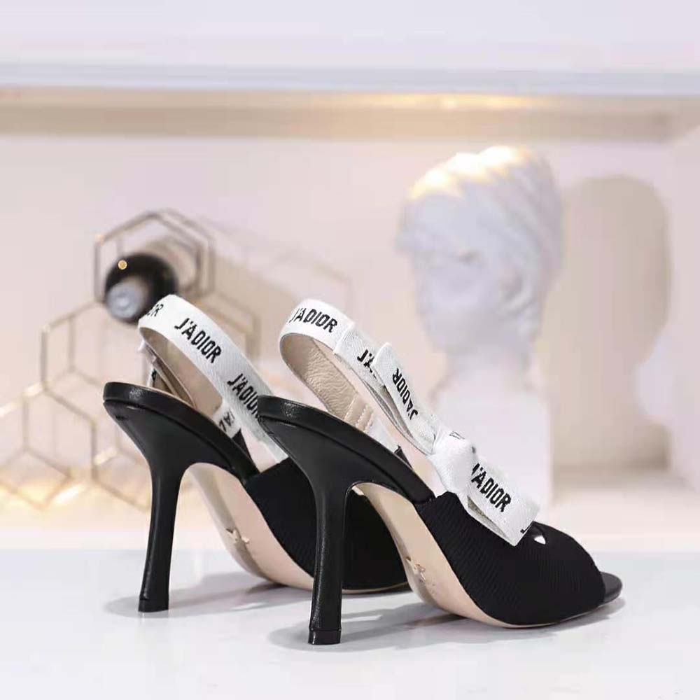 Dior Women J’adior Heeled Sandal Black Technical Fabric in 8.5cm Heel - image 5