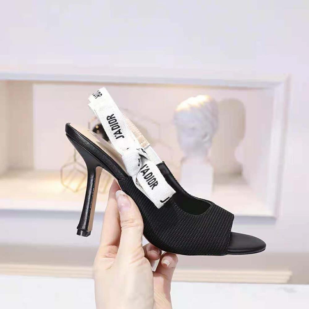 Dior Women J’adior Heeled Sandal Black Technical Fabric in 8.5cm Heel - image 8