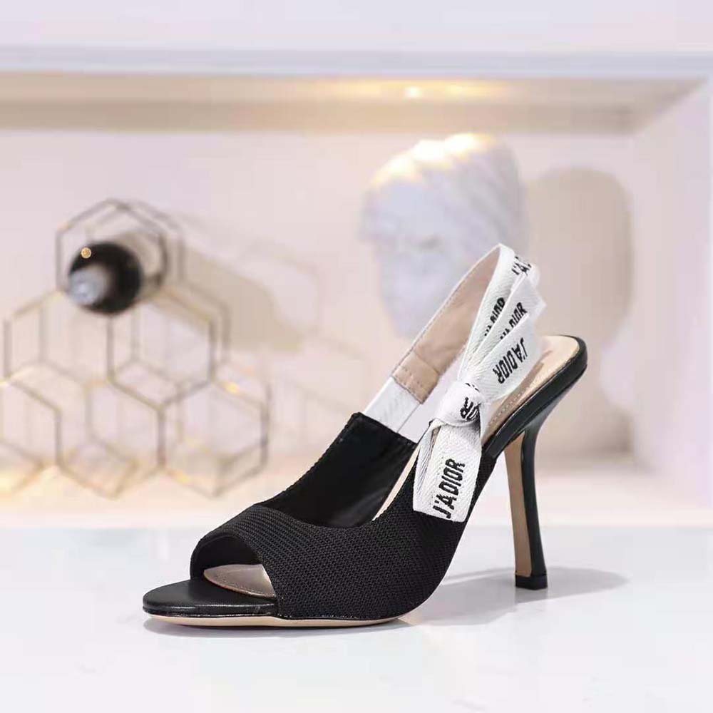 Dior Women J’adior Heeled Sandal Black Technical Fabric in 8.5cm Heel - image 7