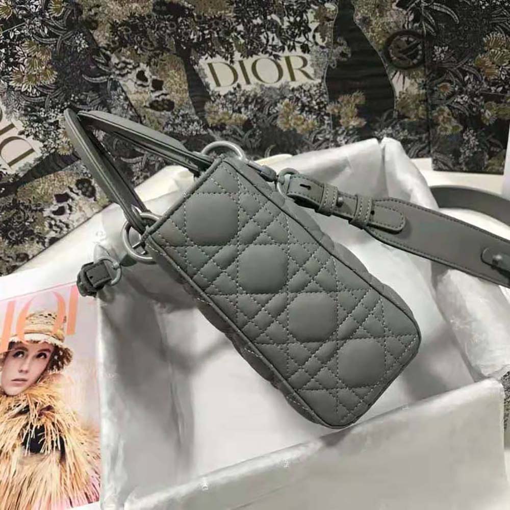 Dior Women Lady Dior my Abcdior Bag Gray Ultramatte Cannage Calfskin - image 4