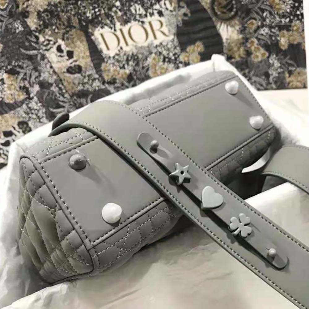 Dior Women Lady Dior my Abcdior Bag Gray Ultramatte Cannage Calfskin - image 6
