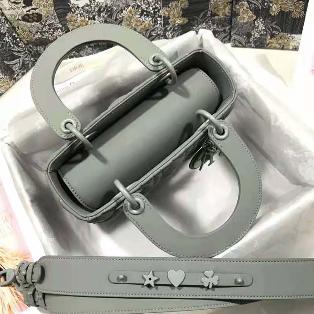 Dior Women Lady Dior my Abcdior Bag Gray Ultramatte Cannage Calfskin - image 5