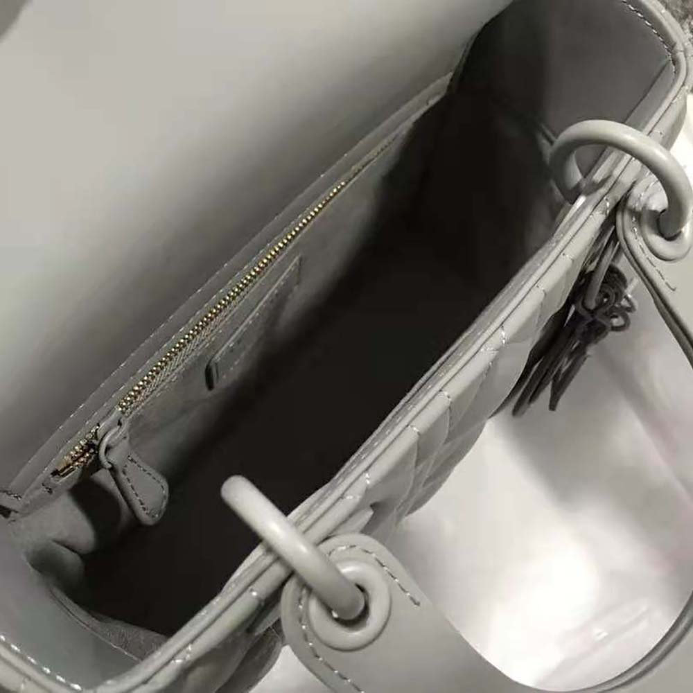 Dior Women Lady Dior my Abcdior Bag Gray Ultramatte Cannage Calfskin - image 9